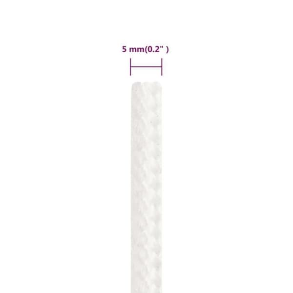 152548 vidaXL Båtrep Komplett Vit 5 mm 500 m Polypropen