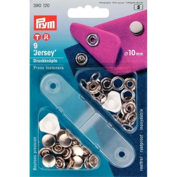 Tryckknappar - PRYM - Jersey - 10 mm - Silver - Rostfritt stål