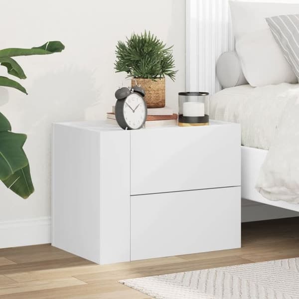 vidaXL Väggmonterad sängbord vit 45x30x35 cm 848325