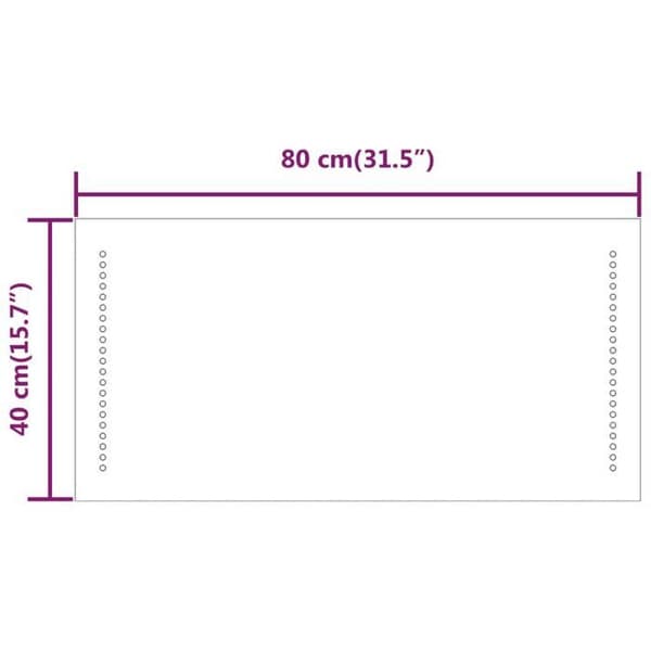 vidaXL LED-badrumsspegel 80x40 cm 151728