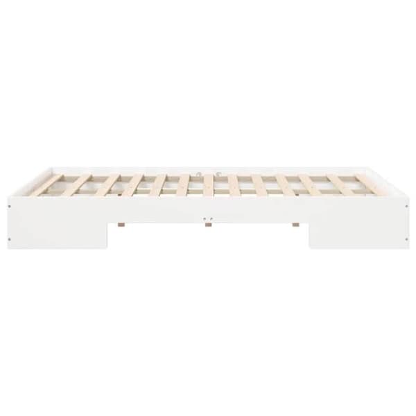 vidaXL Sängram Vit 135 x 190 cm 873038