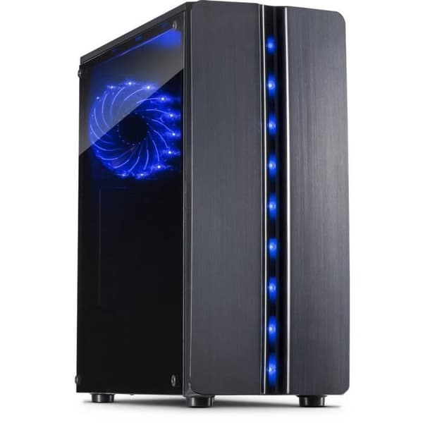 Inter-Tech 88881309, ITX-Tower, PC, ATX,ITX,uATX, Svart, hemmakontor, Blå