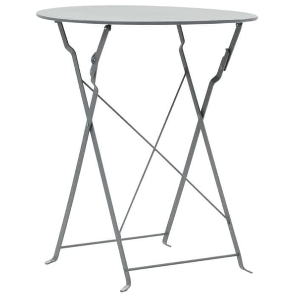 vidaXL Bistroset 3 delar Stål Grå 44355