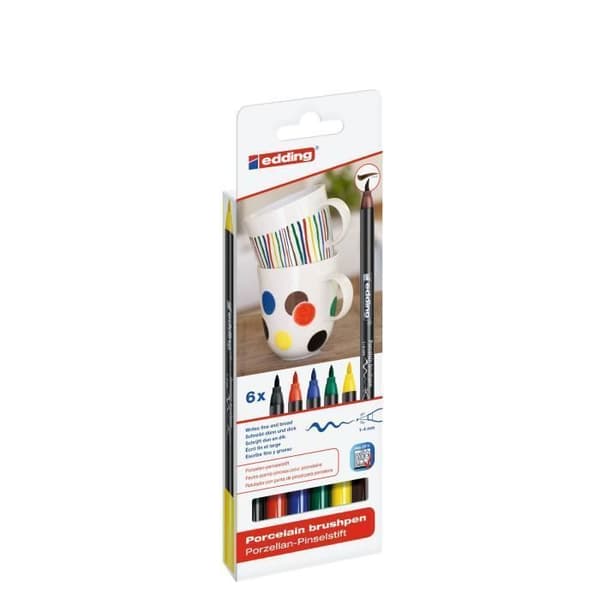 Porcelain markers - EDDING - E4200 - 6-pack - Standard färger