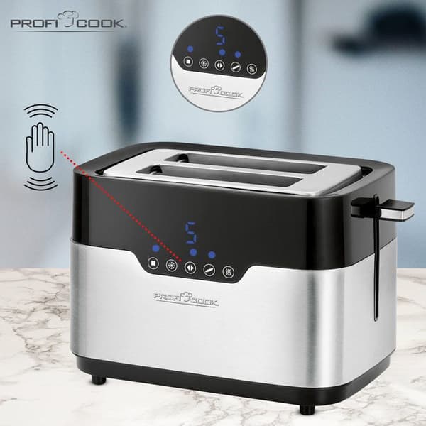 Brödrost - PROFICOOK - PC-TA 1170 - Touchsensor - 7 rostningsnivåer - Smulbricka