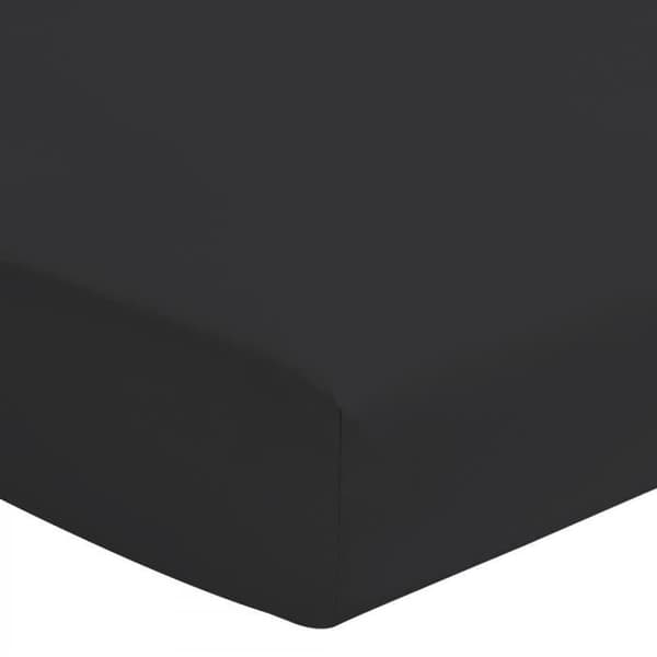 Enkelt påslakan 100 % bomull - Keps 25 cm - Svart - 140x190 cm