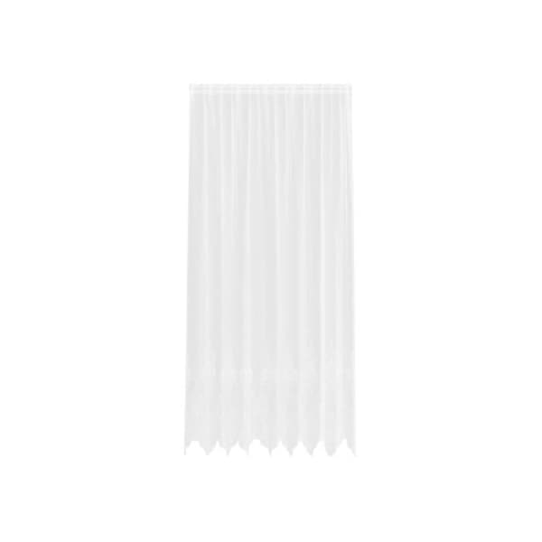 Blommönstrad spetsgardin - vidaXL - 280x200 cm - Vit - Polyester - Ljusfiltrerande - Flexibel installation