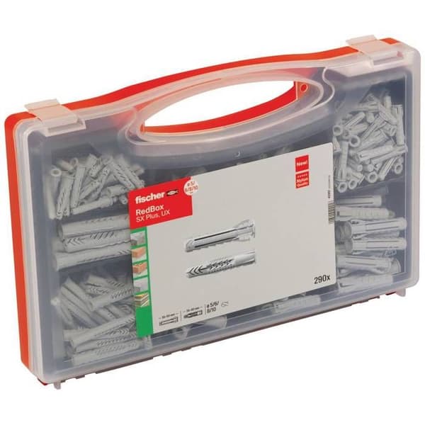 Fischer SX / UX, nylon, röd, 1 set dowelbox