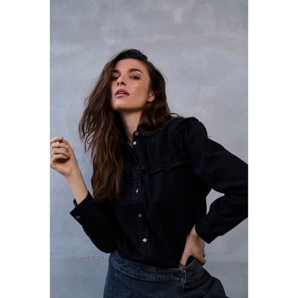 Blus med volanger dam Pulz Jeans Malia