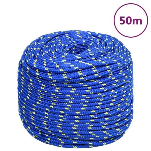 152444 vidaXL Båtline Blå 6 mm 50 m Polypropen