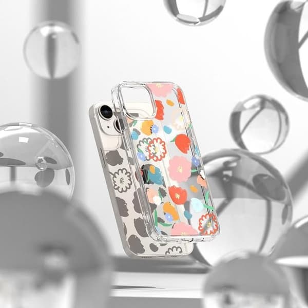 Pansardeksel - RINGKE - iPhone 14 Plus - Transparent blommig - Ultra tunn - Stötskydd