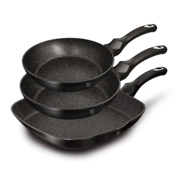 Set med 3 stekpannor, Black Silver-kollektionen