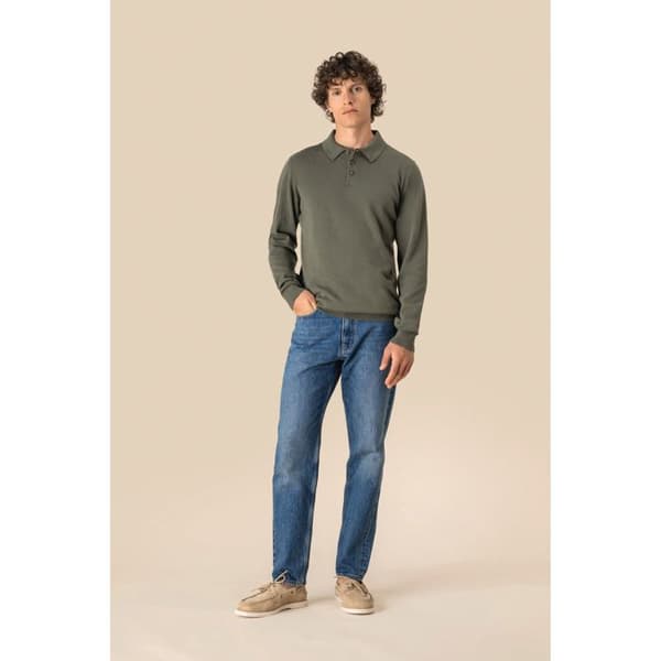 Långärmad polo Spasso - ekologisk khaki