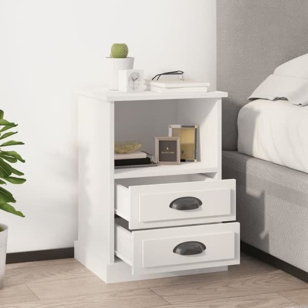 vidaXL Sängbord Vit 43x36x60 cm 816328