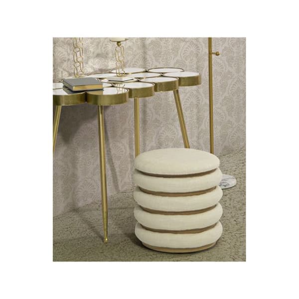 Puff med förvaring "Damasco" 42cm Beige