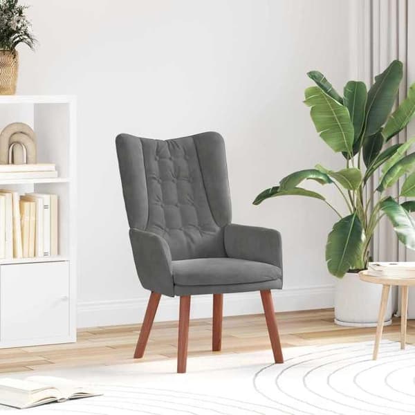 vidaXL fåtölj Mörkgrå 63 x 67 x 94 cm Sammet 42001815