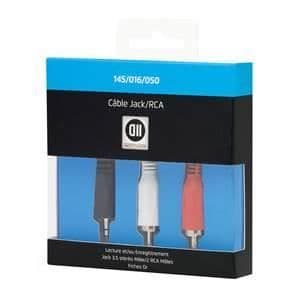 Jackkabel 3,5 mm - D2 Diffusion - 2 RCA hane - 0,5 m - Hög kvalitet - Ljud