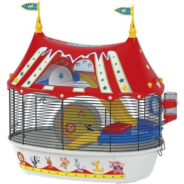 Bur för hamster Circus Fun 49,5*34*42,5 cm - Röd - FERPLAST