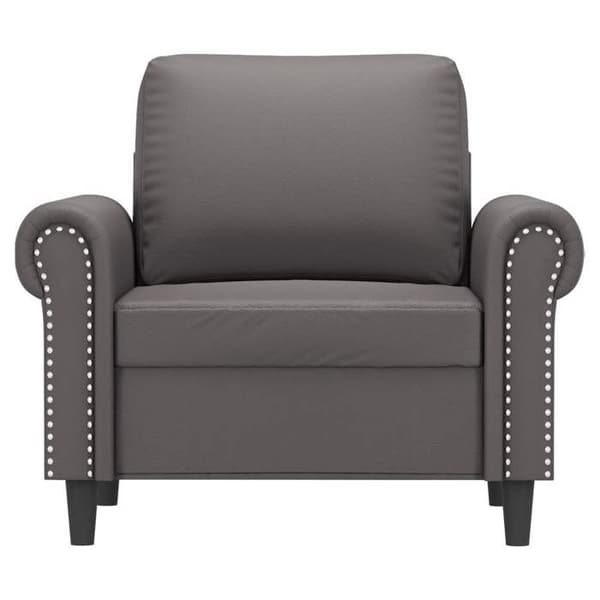 vidaXL Fåtölj Grå 60 cm Syntetläder 359496