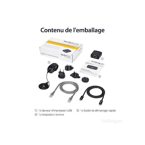 Skrivare server LPR - STARTECH - PM1115U2 - 10/100 Mb/s - USB 2.0 - Extern