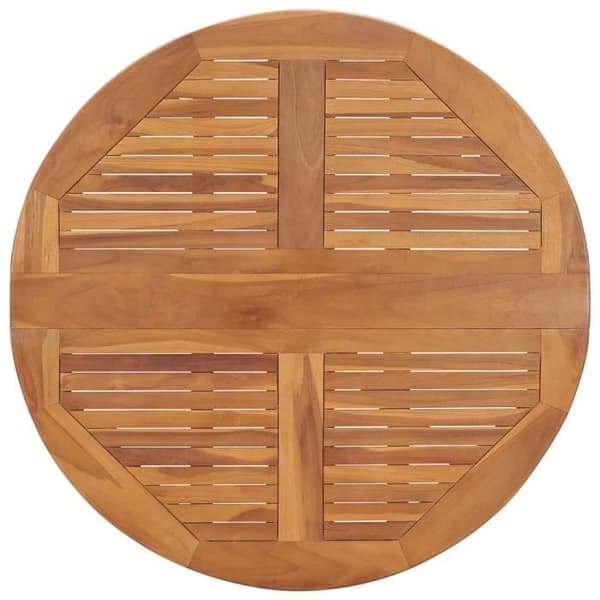 Hopfällbart trädgårdsmatbord - vidaXL - Ø90x75 cm - Massivt teak