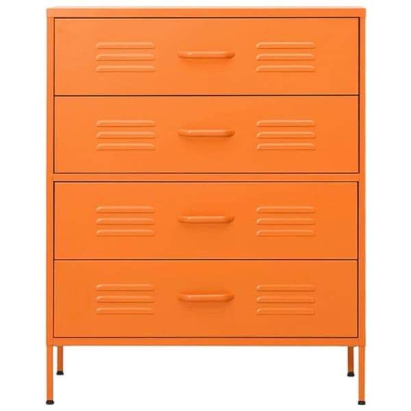 vidaXL Byrå Orange 80x35x101,5 cm Stål