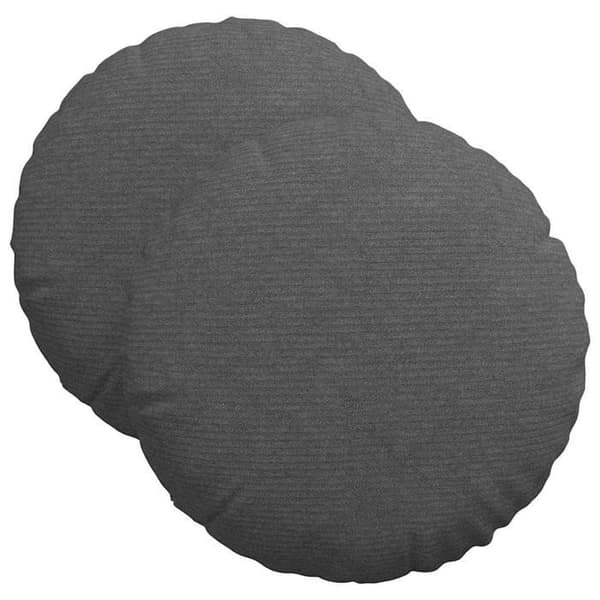 Runda sitsdynor - vidaXL - Mörkgrå - Ø 40 cm - Avtagbart överdrag - Cord velour - Polyestervadd