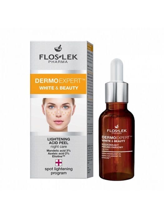 Flos-Lek Dermoexpert Nattpeeling Ljusnande med Syror, 30 ml