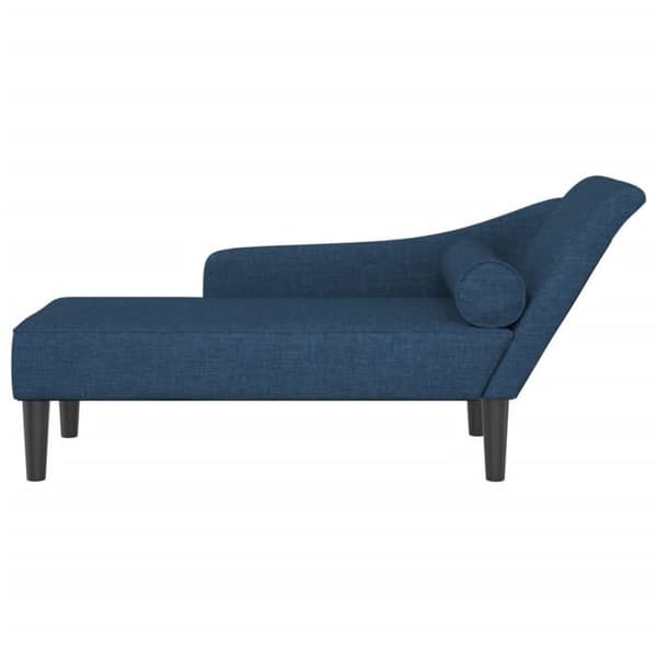 vidaXL Chaise longue med blåa kuddar tyg 4007603