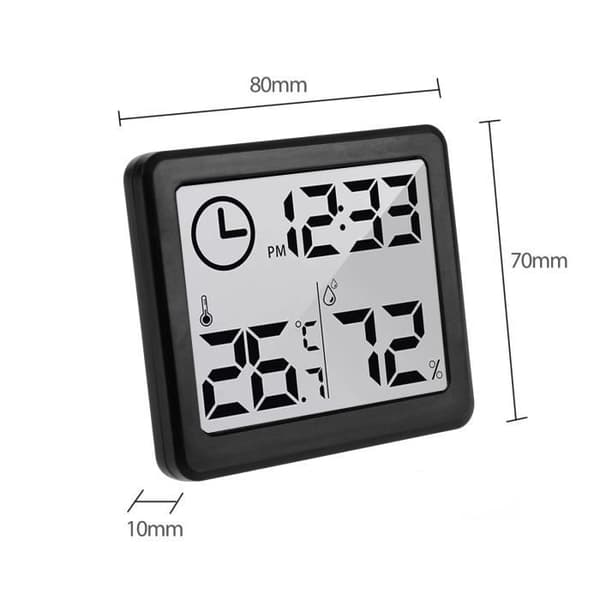 Termometer/hygrometer med klockfunktion GreenBlue GB384B svart
