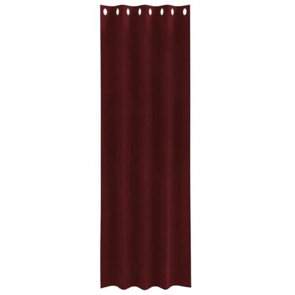 Mörkläggande gardiner - 2 st - Vinröd - Öljett - Polyester - Samtida design