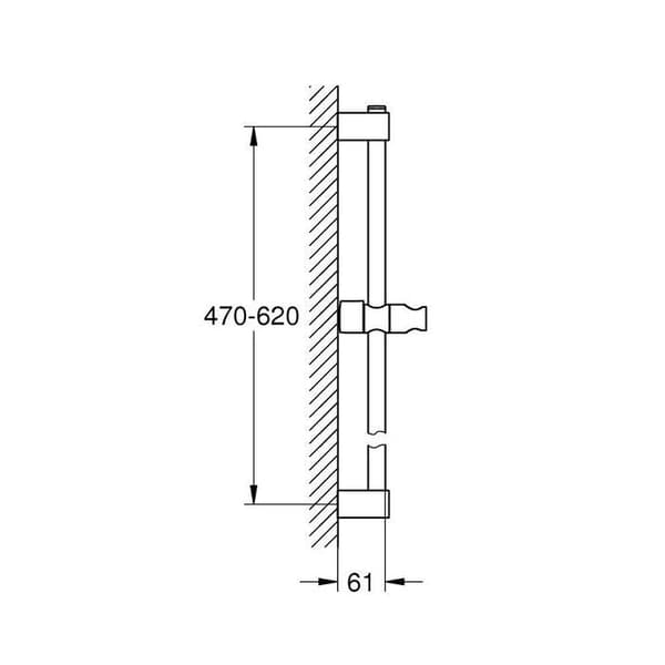 GROHE Duschstång 600 mm förkromad – 60 cm