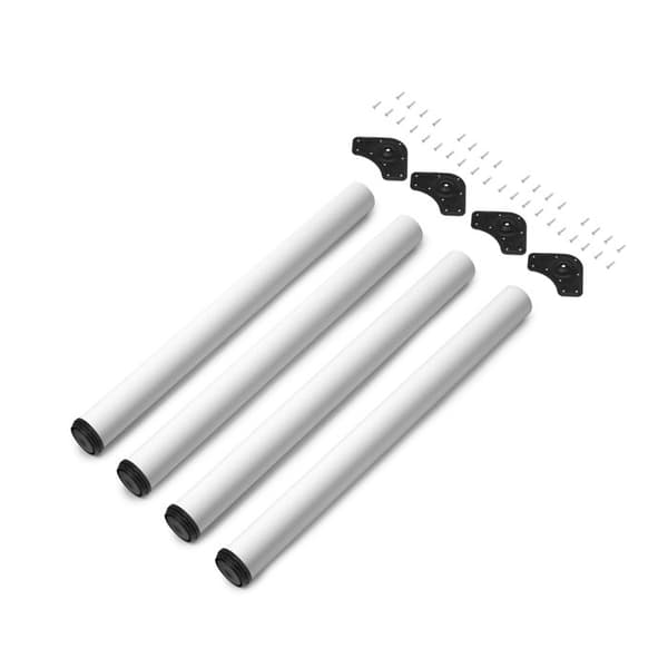Emuca Set med 4 bordsben, diameter 60 mm, H 710 mm, stål, vitmålad
