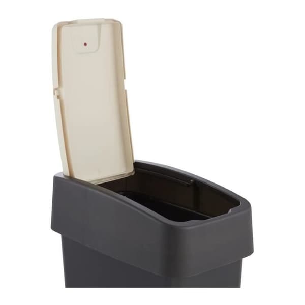 KEEEPER Premium Bin med gångjärnslock, Soft Touch, 10 L, Magne, Grafitgrå