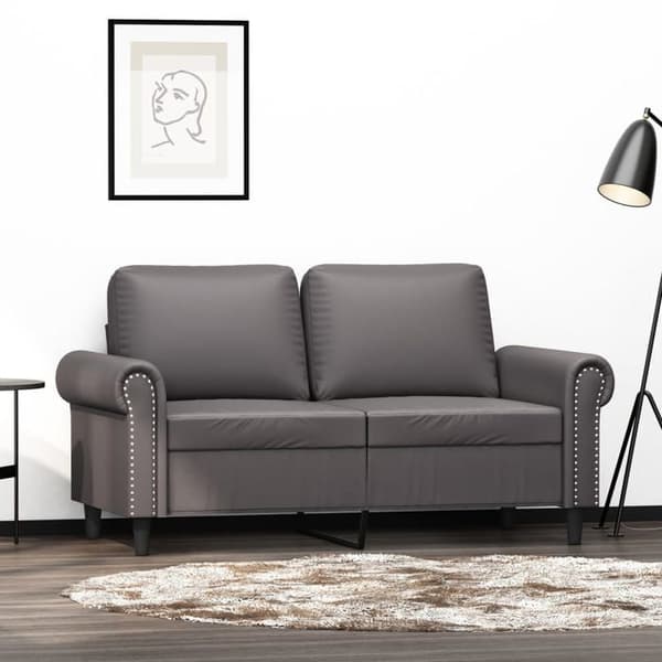 vidaXL 2-sits soffa grå 120 cm konstläder 359501