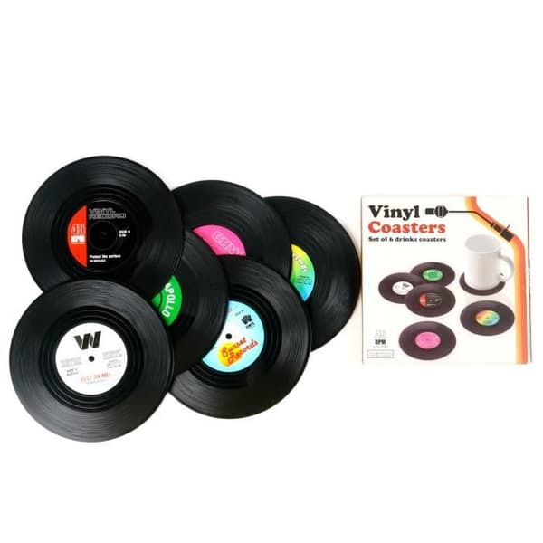 TRIXES Set med 6 olika retro vinylunderlägg