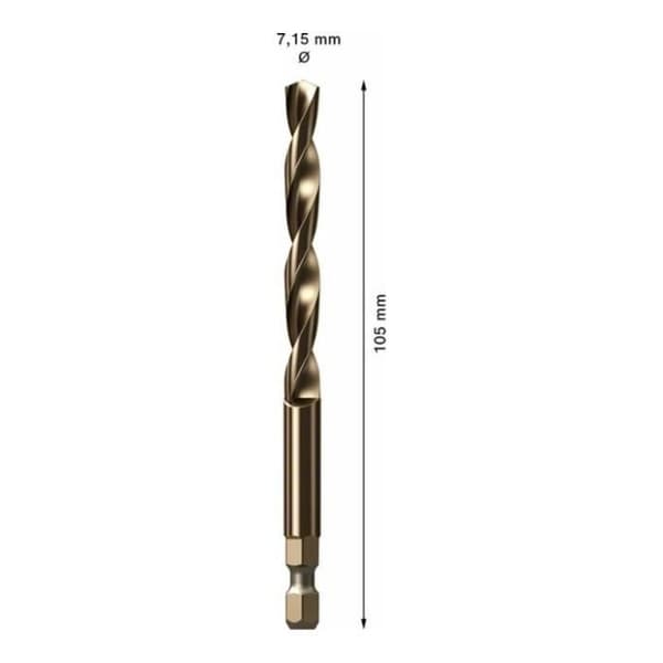 Centreringsborr - BOSCH - 2608900530 - HSS-Co - 105mm - Diameter 7,15mm