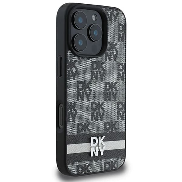Telefoncase - DKNY - iPhone 16 Pro - Läder - Rutig mönster - Tryckta ränder