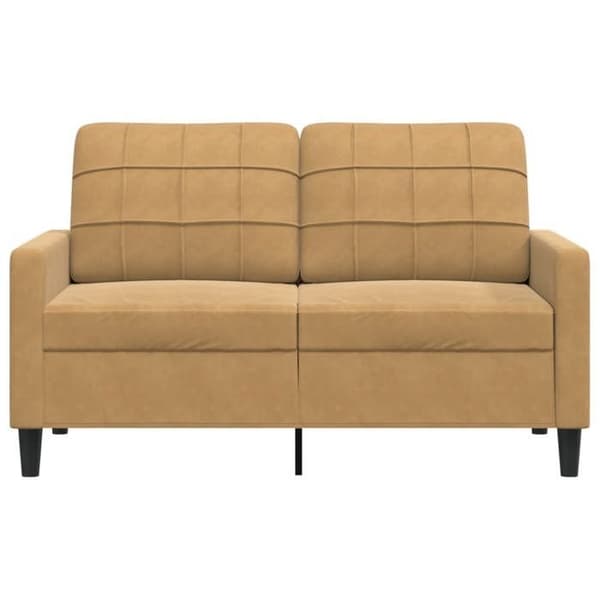 vidaXL 2-sitssoffa Brun 120 cm Sammet, soffa, stoppad soffa, vardagsrumssäte, loveseat, vardagsrumsoffa, soffa 4007621