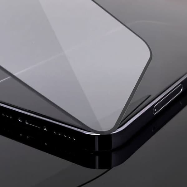 Set med 2 skydd av härdat glas med ram för iPhone 15 Pro Max svart