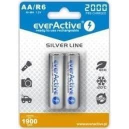 Uppladdningsbara batterier everActive Ni-MH R6 AA 2000 mAh Silver Line - 2 st