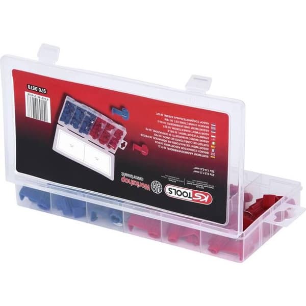 Sortiment av grenkontakter - KS TOOLS - 50 st - Röd