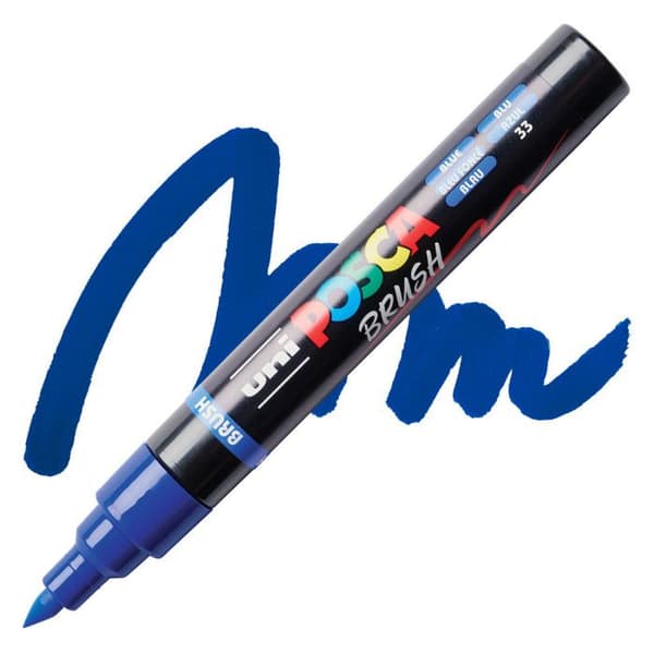 POSCA-markör - Mörkblå - Penseltopp - PC5BR - Alla ytor