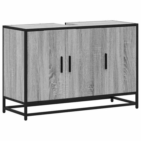 vidaXL Badrumsspegelsonoma grå 90x33x60 cm, badrumsmöbel, möbel för badrum 849272