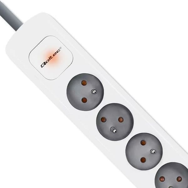Grenuttag - Qoltec - 5901878502977 - 6 uttag - 1.8m - Inomhus