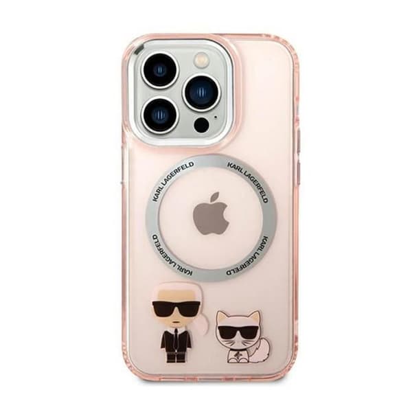 Karl Lagerfeld Coque Aluminium MagSafe iPhone 14 Pro Max – Choupette (Rosa)