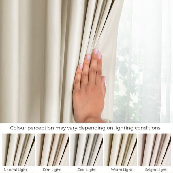 Gardiner - VELVET - Ljusbeige - 140 x 270 cm - Sammet 100% polyester