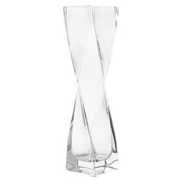 Vas soliflore - LEONARDO - 20 cm - Transparent glas - Kontemporär design - Stabil bas