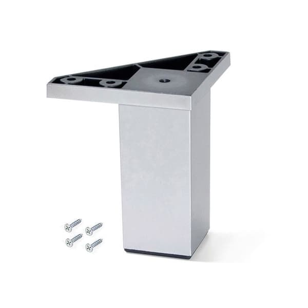 Set om 4 ben för möbel Alumix 1 - höjd 100mm - Plast - förkromad