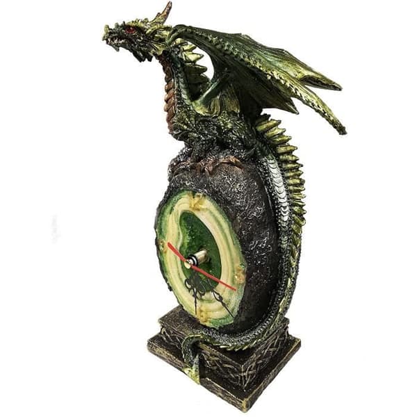 Klocka - Puckator - Drago Dragone - Resin - Höjd 25cm - Bredd 13cm